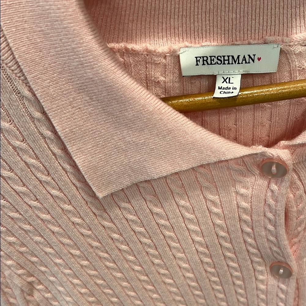 Pink Cropped Cardigan Sweater - Picture 8 of 8